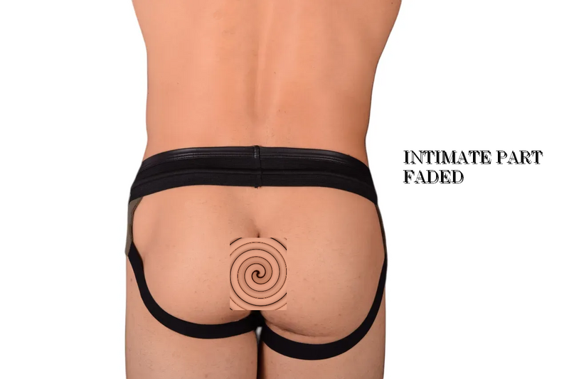 Small Modus Vivendi Hot Jock Khaki Black Jockstrap 154B