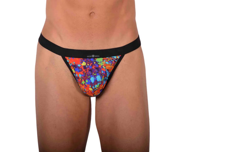 Medium Gregg Homme Flamed Swim Thong Paint Splatter 153204