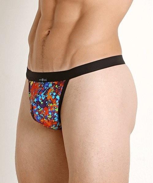 Medium Gregg Homme Flamed Swim Thong Paint Splatter 153204