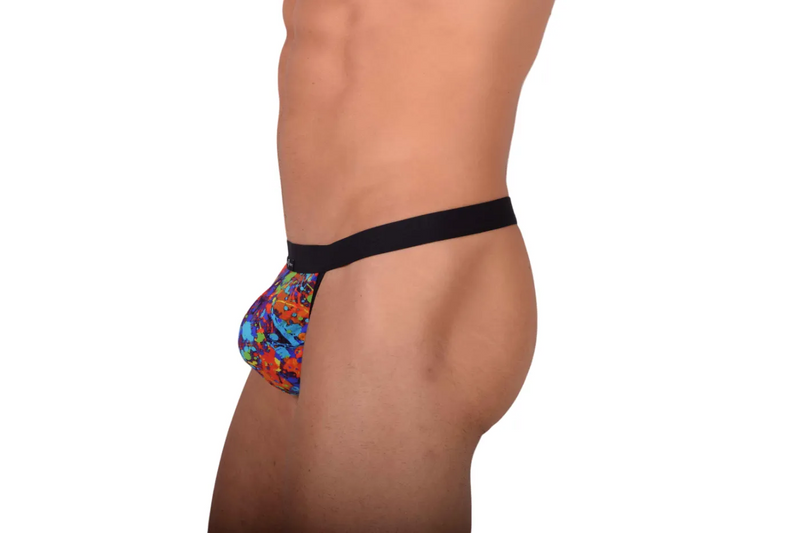 Medium Gregg Homme Flamed Swim Thong Paint Splatter 153204