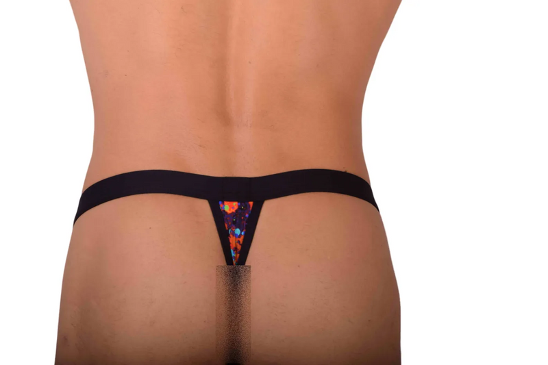 Medium Gregg Homme Flamed Swim Thong Paint Splatter 153204