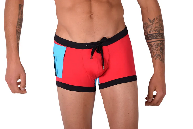 Small Gregg Homme Swimwear Cruising Swim-Short Red 153105 MX23