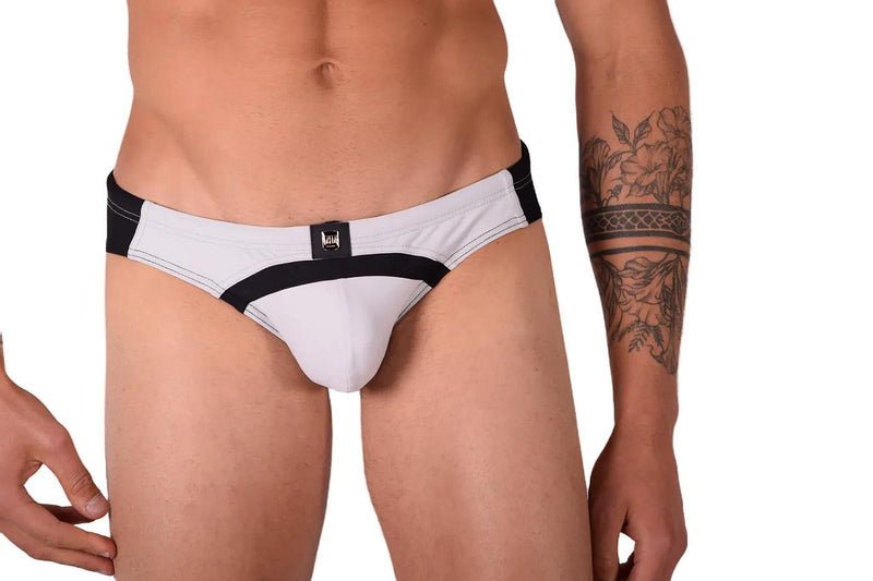 Medium Gregg Homme Swim Brief White Black  MX23 60005