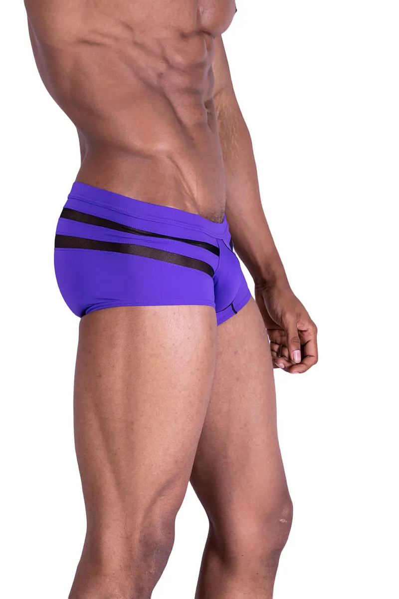 Medium Gregg Homme Swim Shorts Purple Black 60015 MX23
