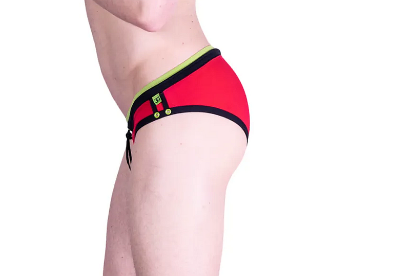 Medium Gregg Homme 3G Swim Brief Red Lime 60017 MX23