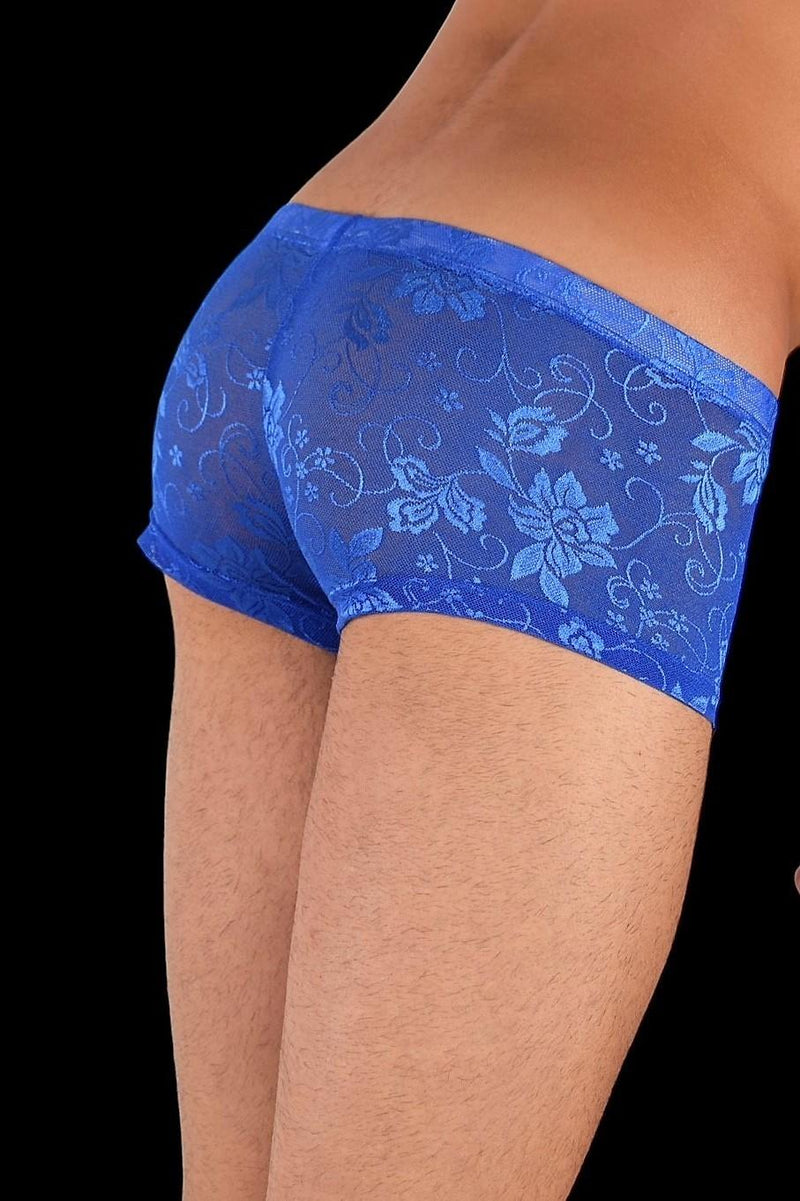 SMU Boxer Aristocrat Lace Sheer Mini Hipster Royal Blue 100705 H53