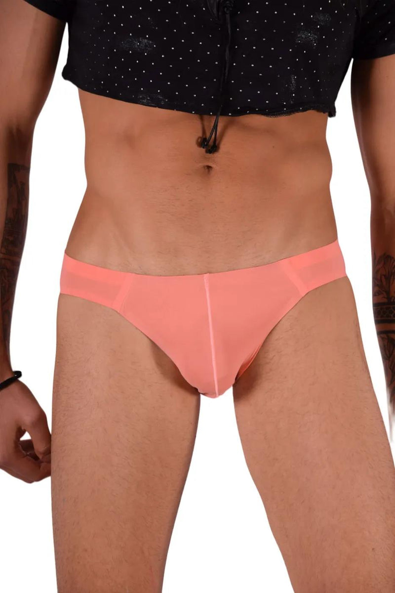 SMU Ice Mini Brief Ultra-Soft Lightweight Briefs in Salmon 100903 22