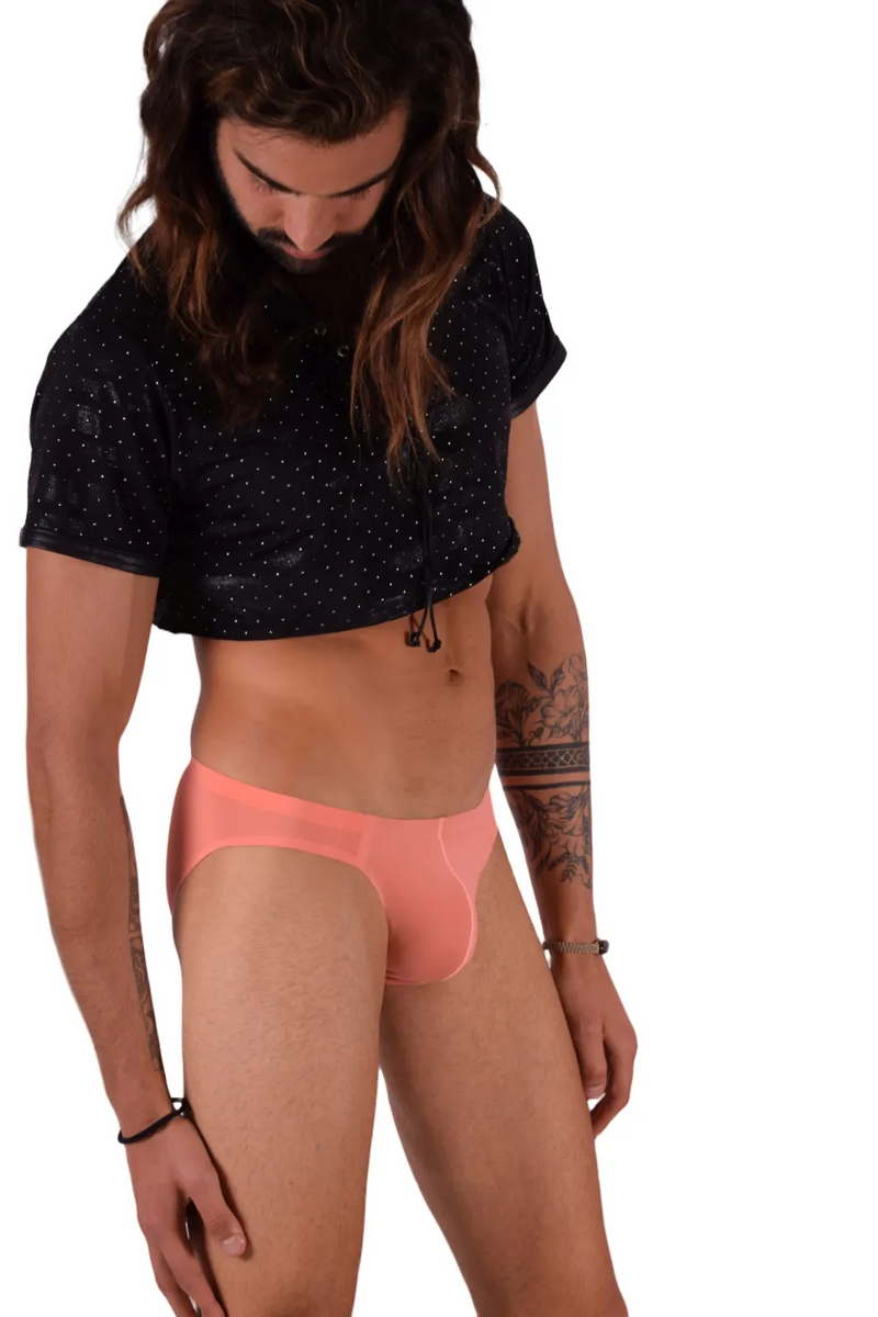 SMU Ice Mini Brief Ultra-Soft Lightweight Briefs in Salmon 100903 22