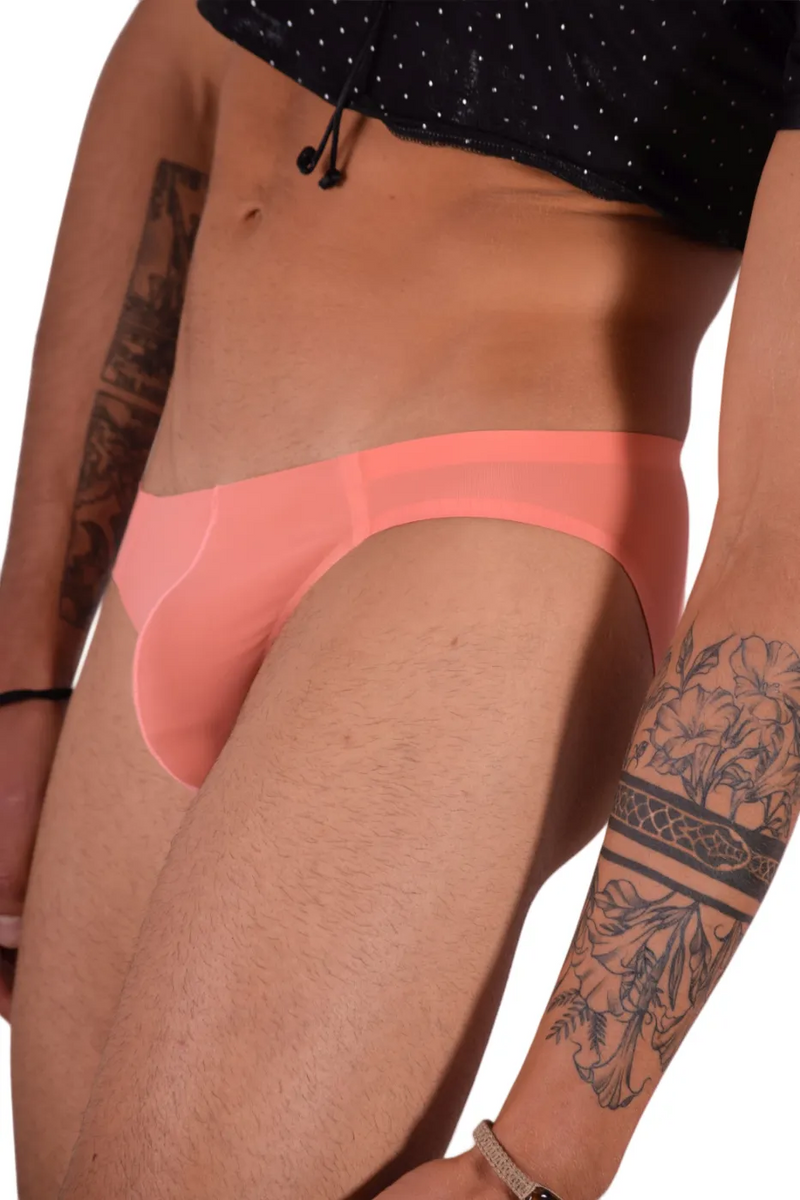 SMU Ice Mini Brief Ultra-Soft Lightweight Briefs in Salmon 100903 22