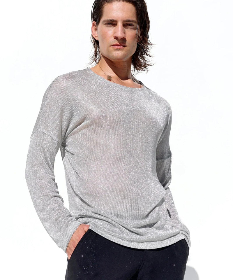 RUFSKIN Long-Sleeve Shirt MUSE Loose Core Interlock Metallic Silver 86
