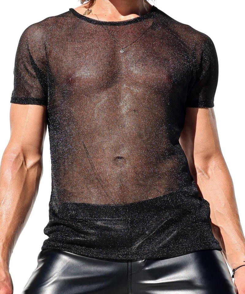 RUFSKIN T-Shirt HENRI Crew Neck Short-Sleeve Shirt Kimono Cut in Black 81