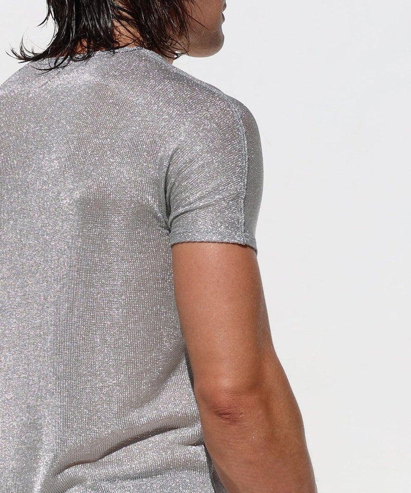 RUFSKIN Short-Sleeve Shirt HENRI Crew Neck Kimono Cut T-Shirt Silver 78