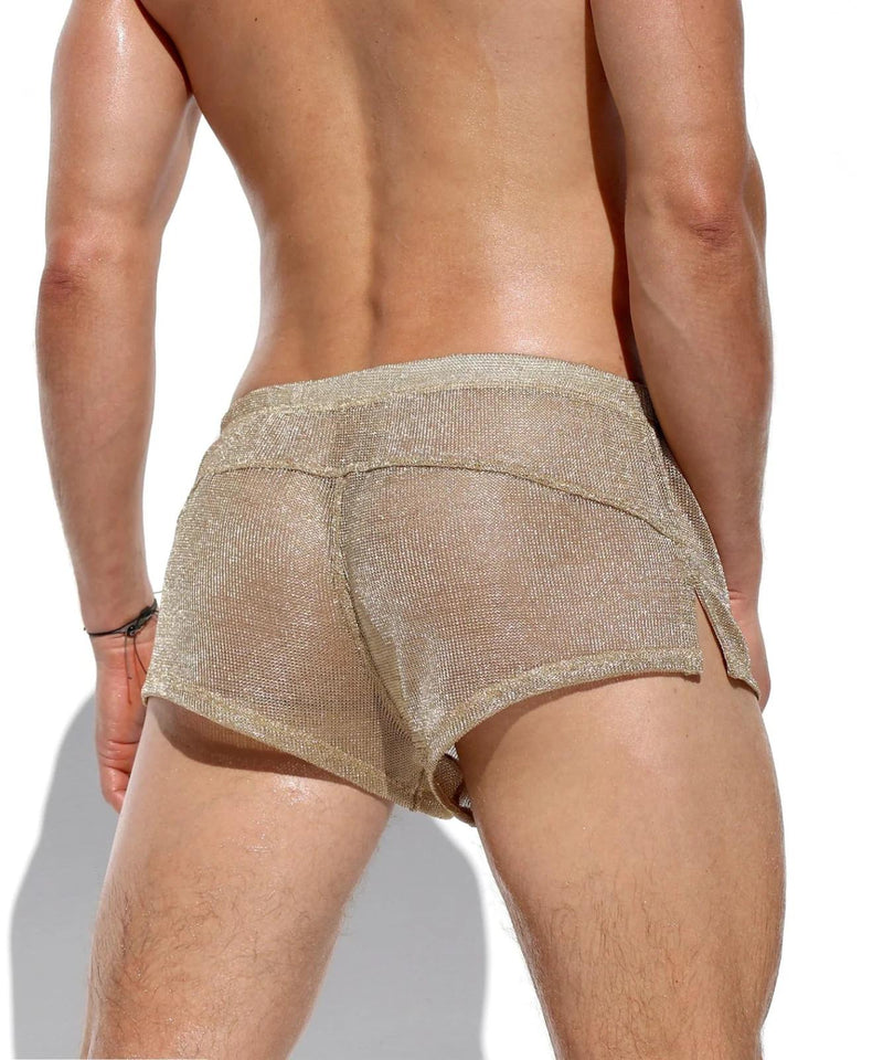 RUFSKIN Boxer Shorts MIDAS Back Yoke Faux Front Fly in Metallic Gold 86