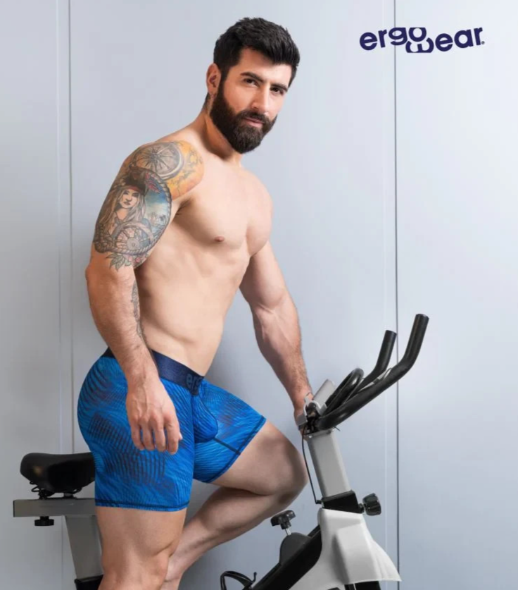 ErgoWear Long Boxer Briefs MAX Bold SE Stretch Mid-Cut Boxer in Mid Blue 1819 22