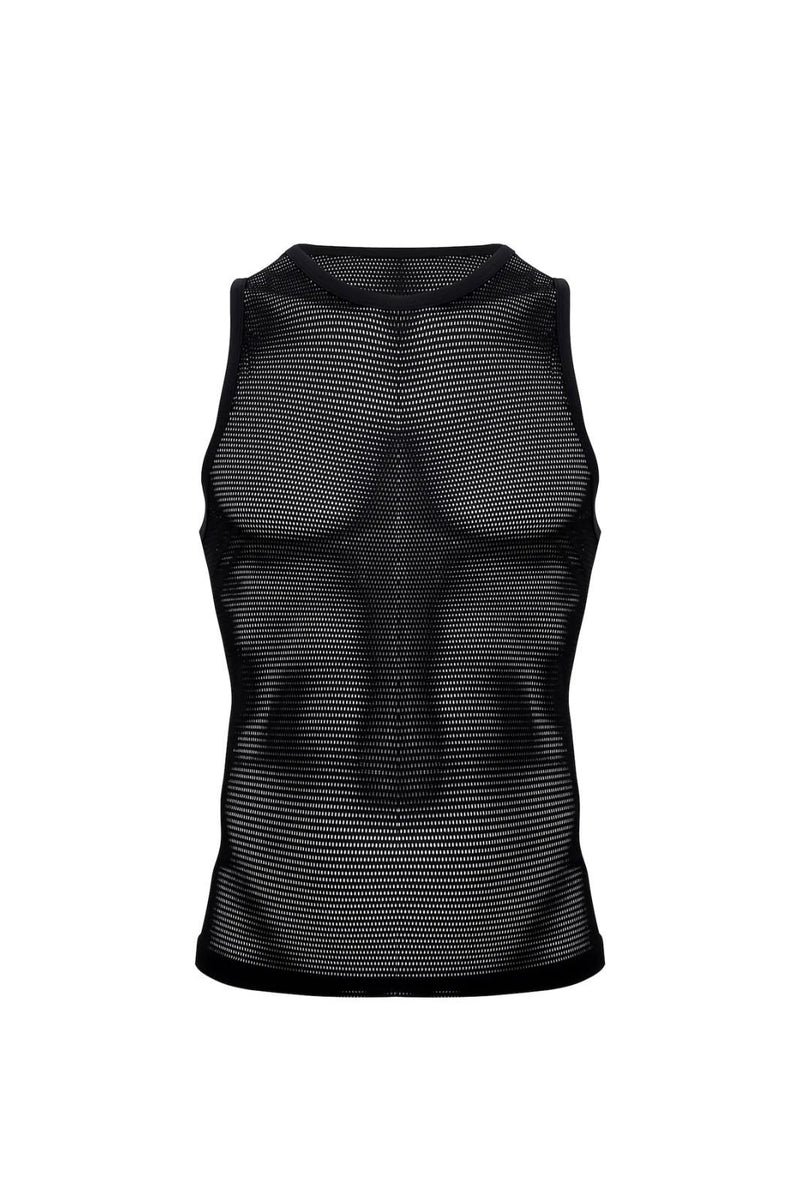 SUKREW Net Vest Sleeveless Tank Top Partially See-Through Nightlife Black 39
