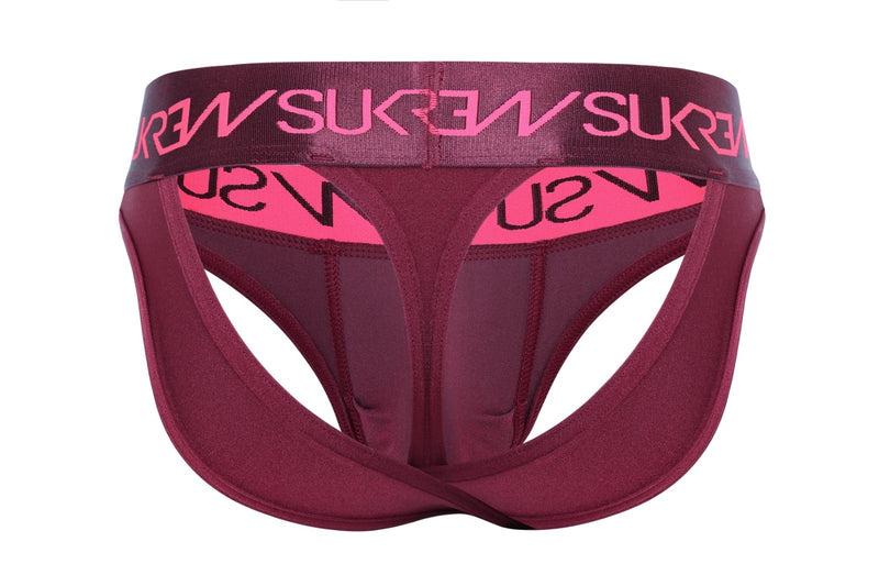 SUKREW V-Thongs Jock Brief Combo With Two Back Straps in Claret 22