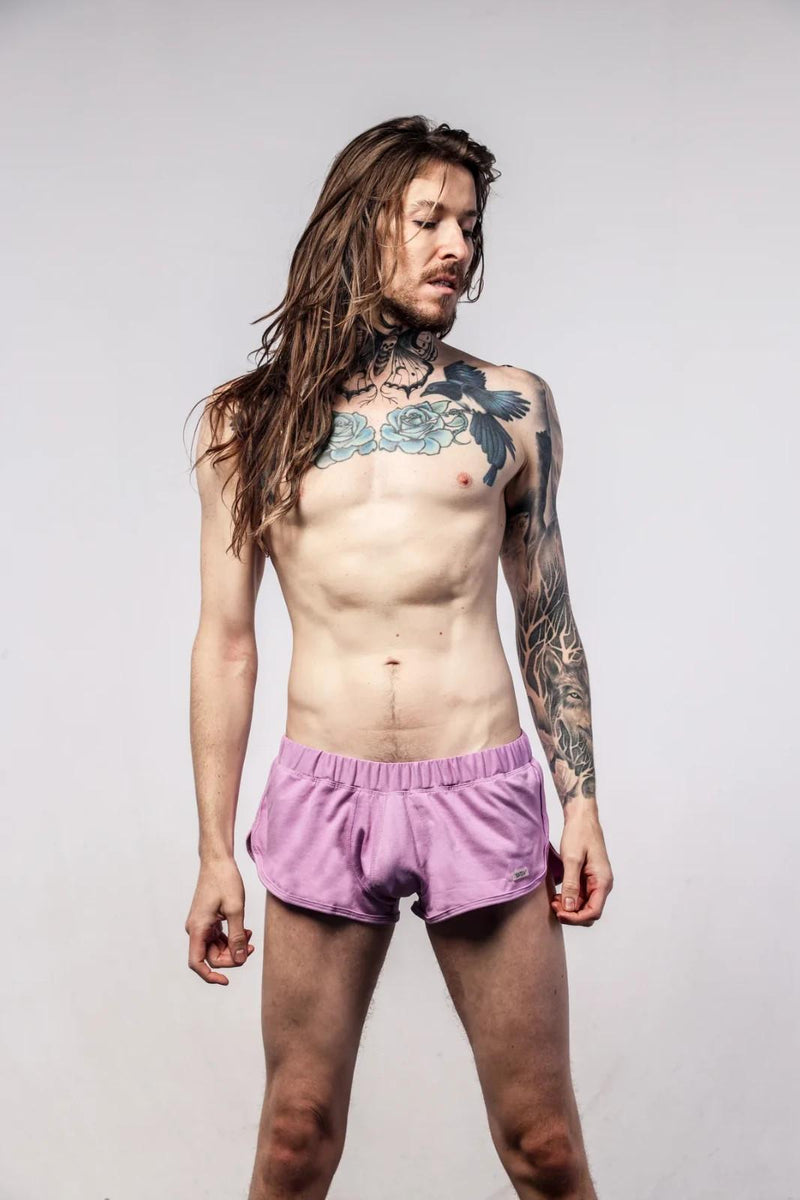 SUKREW Shorts Loose-Fit Runner Short With Contoured Pouch in Pale Magenta 4