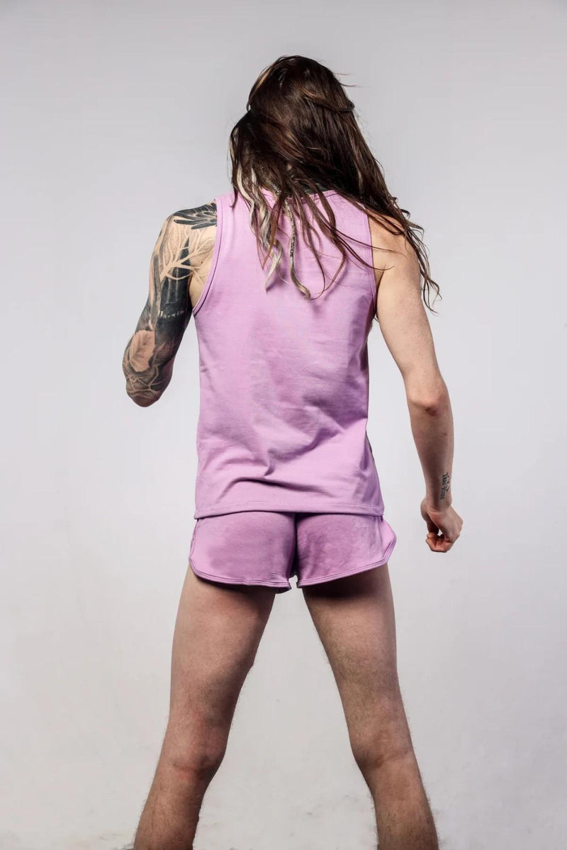 SUKREW Sleeveless Tank Top With Rounded Neck Vest in Pale Magenta 27