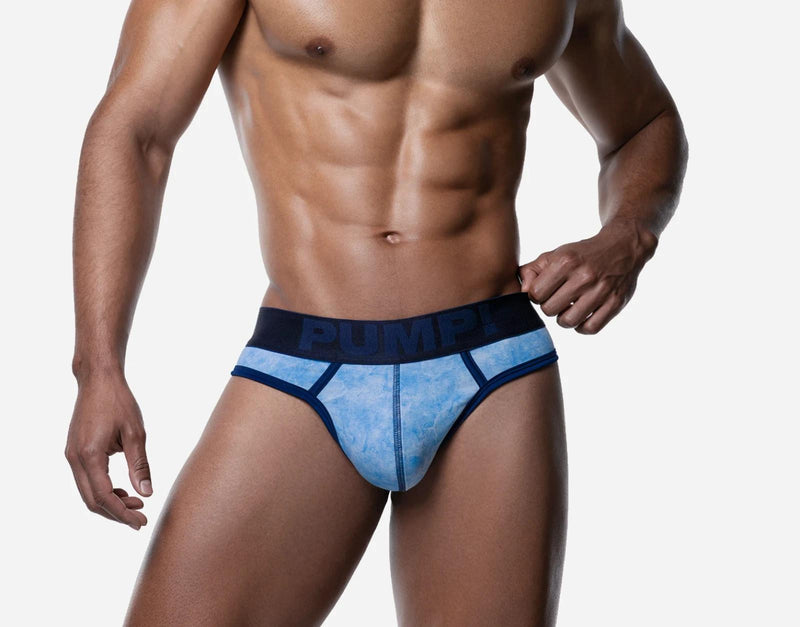 PUMP! Bubble Blue Thongs Woven Back Jacron Denim-Look Thong 17096 33