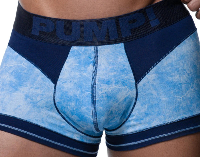 PUMP! Bubble Blue Boxer Briefs Woven Back Jacron Denim-Look Long Boxer 11120 33