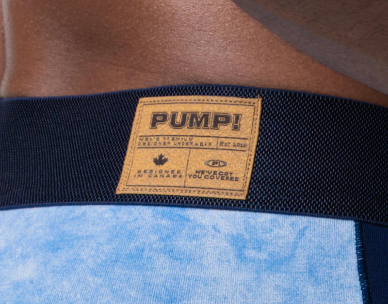 PUMP! Bubble Blue Boxer Briefs Woven Back Jacron Denim-Look Long Boxer 11120 33