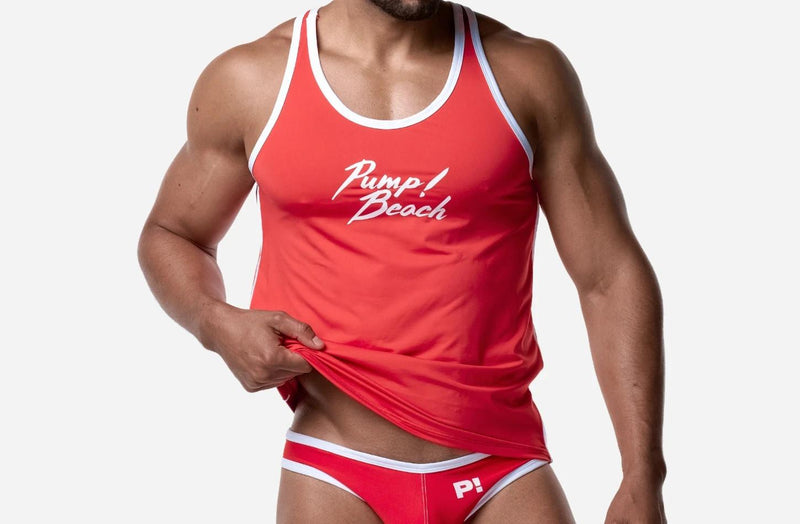 PUMP! Bay Slim-Fit Tank Top With UPF 50+ Protection in Red 14029 25