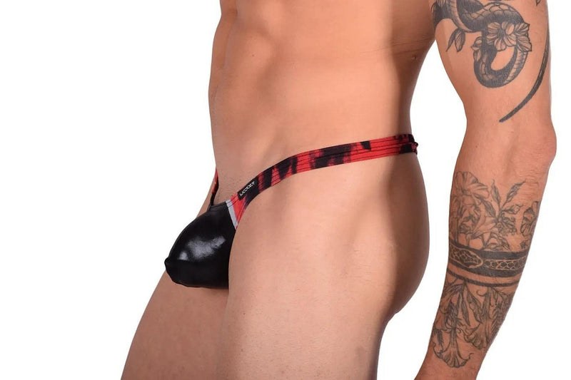 XL WOJOER Leored Mini Pushup String Thong Black Red 310b15 2