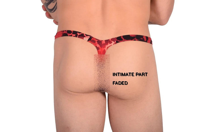 XL WOJOER Leored Mini Pushup String Thong Black Red 310b15 2
