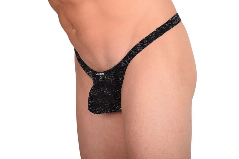 XL WOJOER Glitzer Push Up String Thong Black WS2B15 3