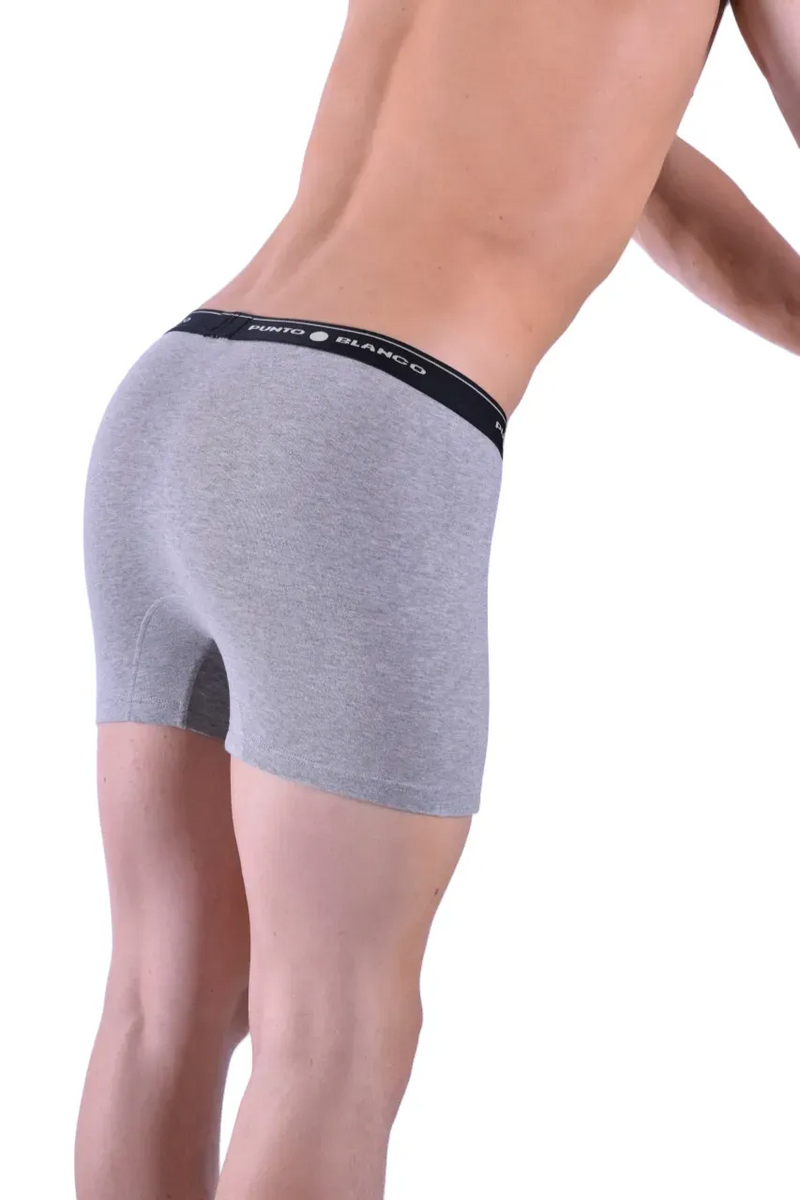 Punto Blanco Boxer Anatomic Cotton Open Fly Gray Black Band 3393 24