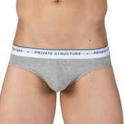 3pcs PRIVATE STRUCTURE Mini Briefs Ether Elements Trio Ash Grey Black 4395 1215