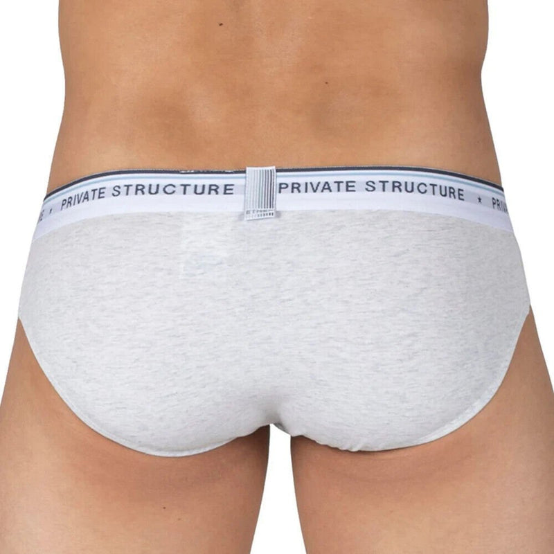 3pcs PRIVATE STRUCTURE Mini Briefs Ether Elements Trio Ash Grey Black 4395 1216