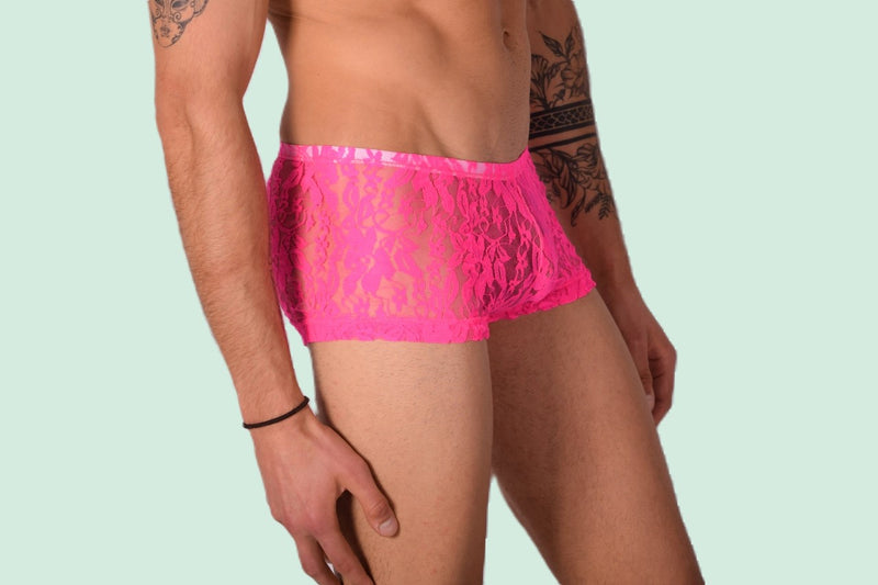 XS/S SMU Culotte Hipster Mini-Boxer Dentelle Rose 43116 MX12