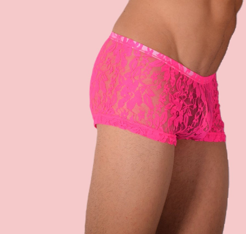 XS/S SMU Culotte Hipster Mini-Boxer Dentelle Rose 43116 MX12