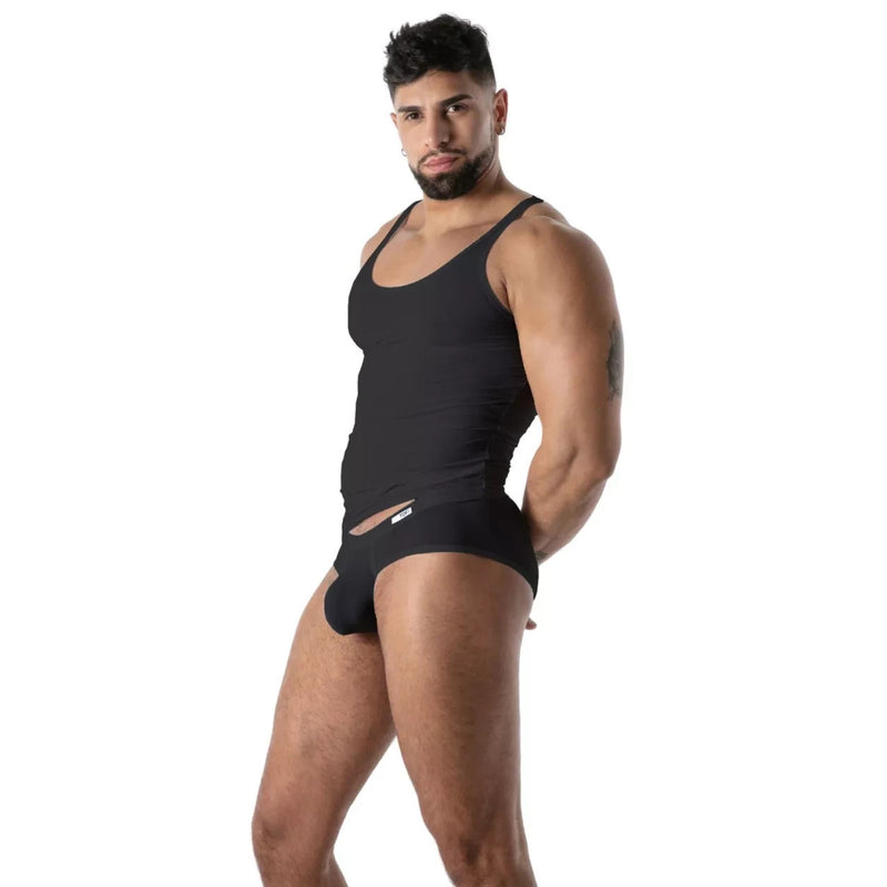 TOF PARIS Mon Amour Microfiber Tank Top Ultra-Soft in Black 55