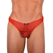 XS SMU Sensual C-Thru Red Thong 33852 MX17