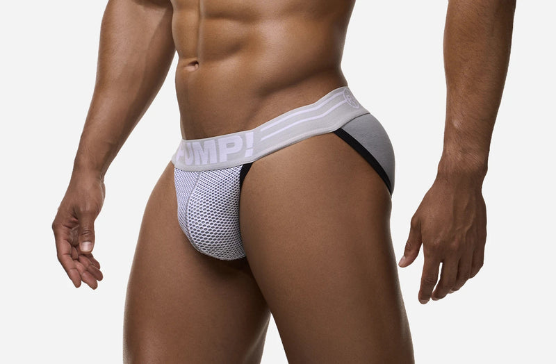 PUMP! Net Sidecut Brief Webbed-Mesh Cup Linned Briefs 12091 34