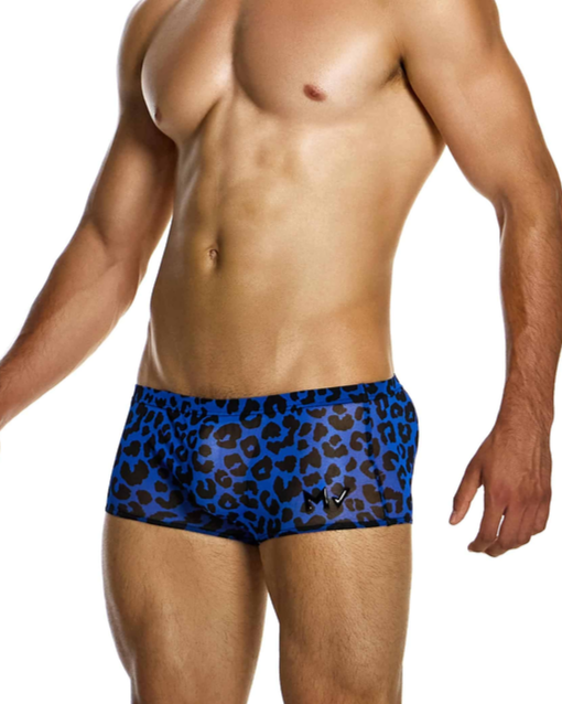 MODUS VIVENDI Leopard Mesh Brazil Boxers Trunks in Blue 15422 104