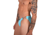Swim Briefs SMU Detachable Shape Retention Swimwear Turquoise 33801 MX22
