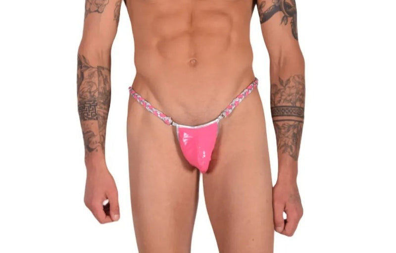 XL SMU G-String Braided cord waistband Hot and Fun to Wear Pink 9928 LT2