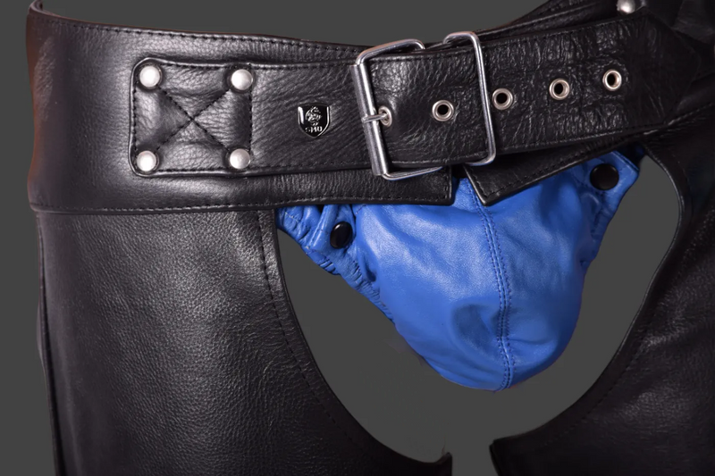 SMU Leather Open Front Rear Leg Chaps adjustable From 30-36in CH26