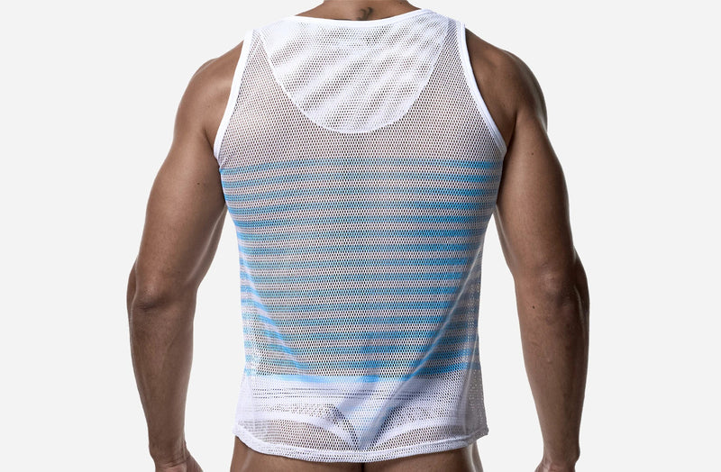PUMP! Sailor Mesh Tank Top White Mesh Nylon Tanktop 14036 5