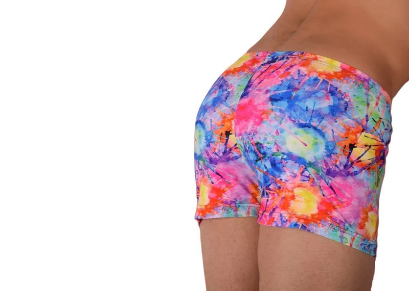 XS SMU Mens Swim Hipster Abstract Bright Colors 43147 MX12