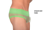 SMU Feminine Mini Brief See-Through Lace Fabric Lime 65021 33