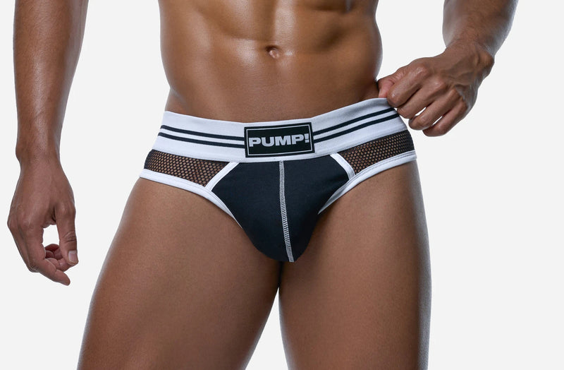 PUMP! Sail Thong Soft Black Mesh Cotton Thongs 17030 34