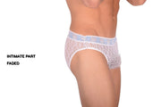 SMU Feminine Briefs See-Through Lace Fabric Blue WaistBand 65014 32