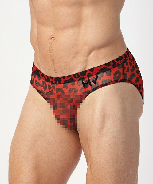 MODUS VIVENDI Leopard Mesh Briefs Semitransparent Red 15415 79A
