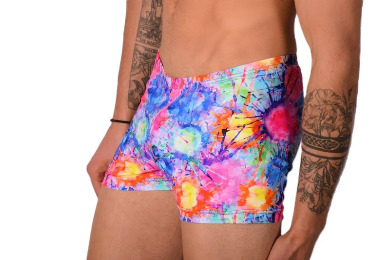 XS SMU Mens Swim Hipster Abstract Bright Colors 43147 MX12