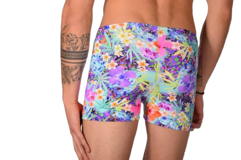 XS SMU Mens Swim Hipster Abstract Bright Colors 43148 MX12