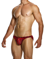 MODUS VIVENDI Low-Cut Briefs Leopard Mesh in Red 15414 104